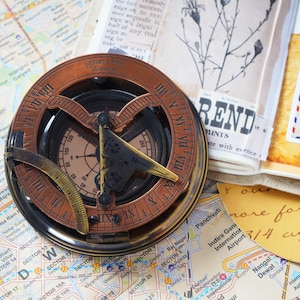 Personalized Compass | Engraved Working Sundial Compass | Anniversary Gift | Husband Gift | Valentine's Day Gift | Birthday Gift