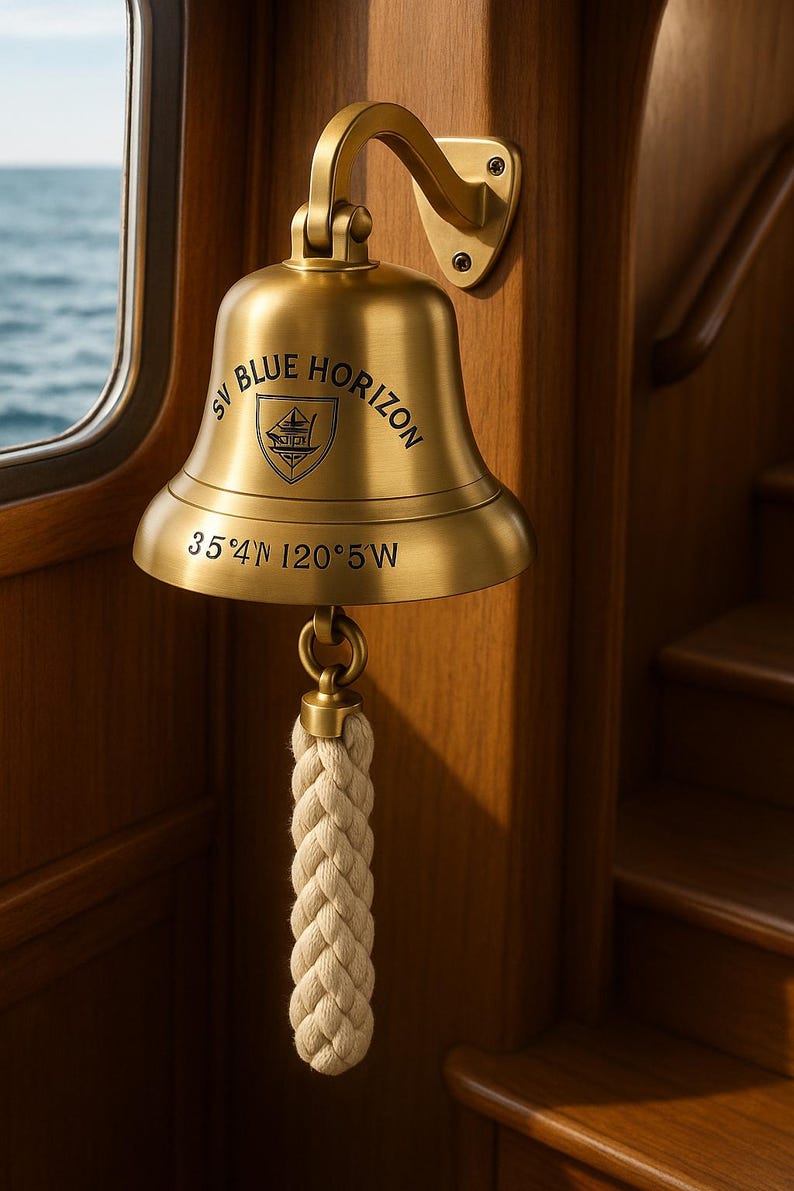 Family Dinner Brass Bell • Personalized Porch Door Bell • Loud Clear ...