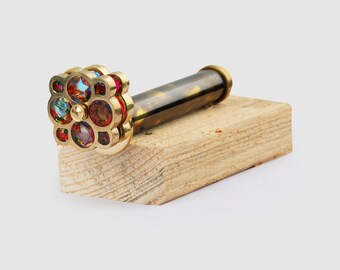 Brass Kaleidoscope Gift: Personalized Handcrafted Optical Brass Desk Decor