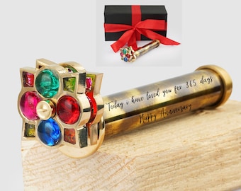 Personalized Brass Kaleidoscope | Handcrafted Custom Gift for Special Occasions | Unique and Meaningful Gif Personalized Brass Kaleidoscope