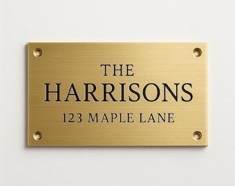 Door name plate Solid Brass Plaque With Custom Engraving