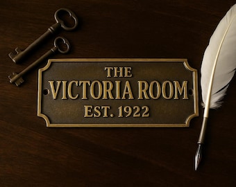 Vintage Cast Brass Plaques – Custom Engraved Solid Brass Signs for Home, Business, or Decor
