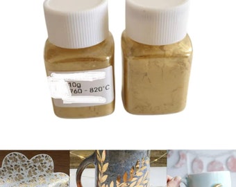 Keramikglasurfarbe, 10g / Flasche, Imitationsgoldpulver, Metallfarbe, DIY-Sonderskulptur, Kunstherstellungswerkzeuge, Handwerksmalerei, Farbset