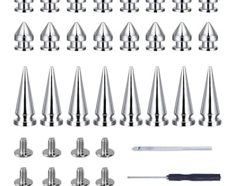 Púas cónicas para ropa, remaches con rosca y herramientas para zapatos, cinturones y bolsos.