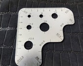 Leathercraft Curved Ruler, Stainless Steel, Leather Pattern Template, Circle Corner Cutter, Crafts Cutting Guide, DIY Art Making Accessories