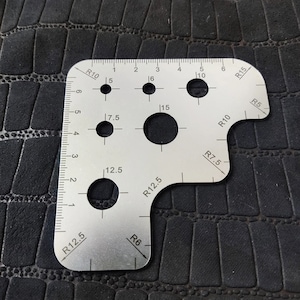 Leathercraft Curved Ruler, Stainless Steel, Leather Pattern Template, Circle Corner Cutter, Crafts Cutting Guide, DIY Art Making Accessories