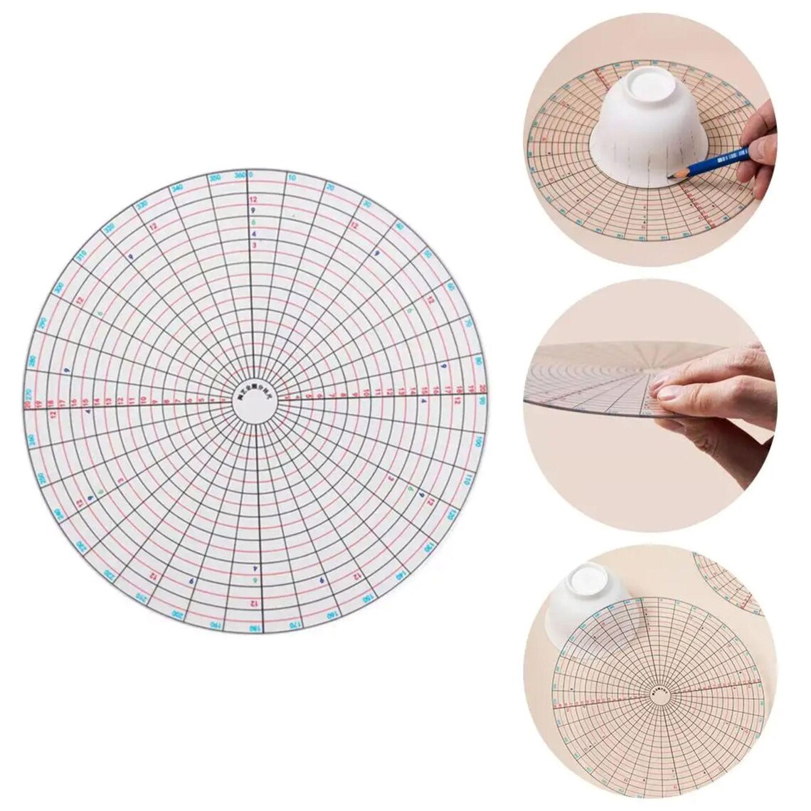 Billet Dividing Ruler, Plastic, Circular Divider Drawing Measurement ...