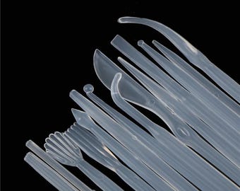 Juego de 14 herramientas para esculpir arcilla, de plástico, varios estilos, para tallar en cera, kits para dar forma a cerámica, accesorios para modelar cerámica, detalles de esculturas