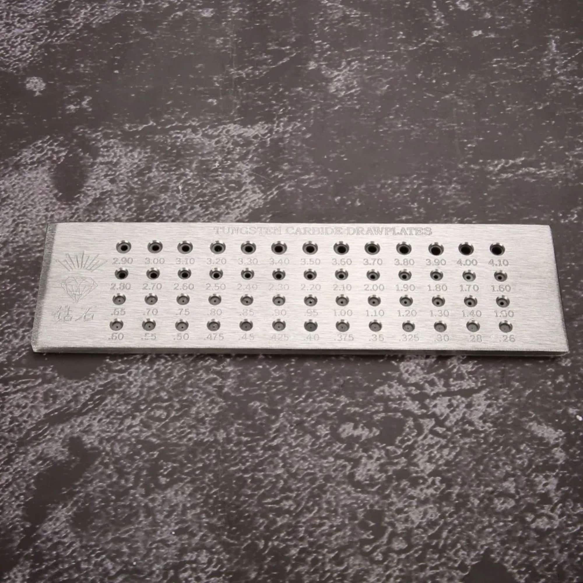 20,3 Cm Drahtziehplatte – 52 Löcher, 0,26–4,10 Mm, Hartmetall, Für Schmuckherstellung