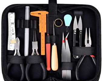 Jewelry Making Tools Kit 19 Pcs, with Zipper Storage Case, for Crafting and Jewelry Repair, Jewelry Making Supplies Wire Wrapping Kit
