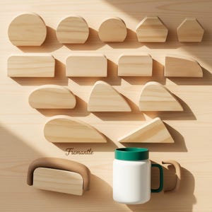 Molde para asas de tazas de cerámica, 12/14 piezas, espuma/madera, varias formas, para hacer asas de tazas de té, vasos y cuencos, placa para desmoldar, accesorios de cerámica