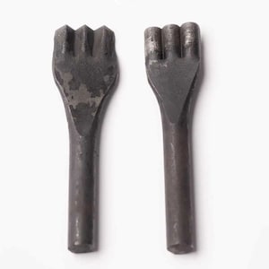 Ferramentas para furar couro, aço carbono, triângulo/semicírculo, padrão de onda em zigue-zague, furadores em formato de flor, acessórios domésticos, itens essenciais para bricolage