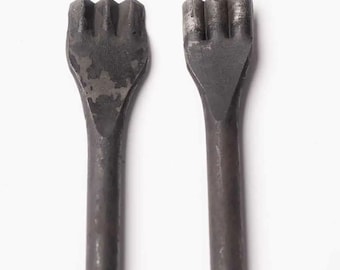 Leather Punching Tools, Carbon Steel, Triangle/ Semicircle, Zigzag Wave Pattern, Flower Shape Punches, Household Accessories, DIY Essentials