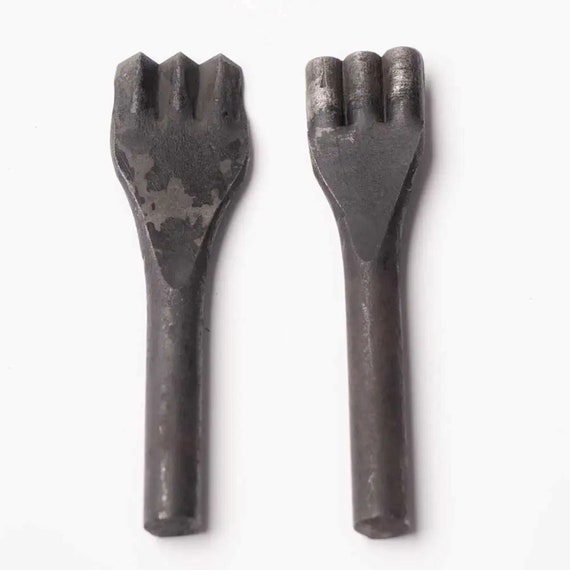 Leather Punching Tools, Carbon Steel, Triangle/ Semicircle, Zigzag Wave Pattern, Flower Shape Punches, Household Accessories, DIY Essentials
