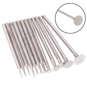 12 Pcs Drill Diamond Grinding, Head Bur Jade Stone, Carve Polish Engrave Tool,Carving Polishing, Glass Jade Stone Drill Bit, Diamond Bur