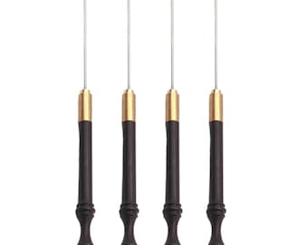 Embroidery Crochet Hooks Needle, Wooden Handle Beading Hooks for Sewing Embroidery Beading 0.6mm＋0.8mm＋1.0mm＋1.2mm, DIY Weaving Needle Tool