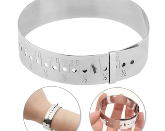Stainless Steel Bracelet Bangle Gauge Sizer, Adjustable Wrist Bracelet Measuring Sizing Tool, Metal Adjustable Jewelry Making Sizer Craft