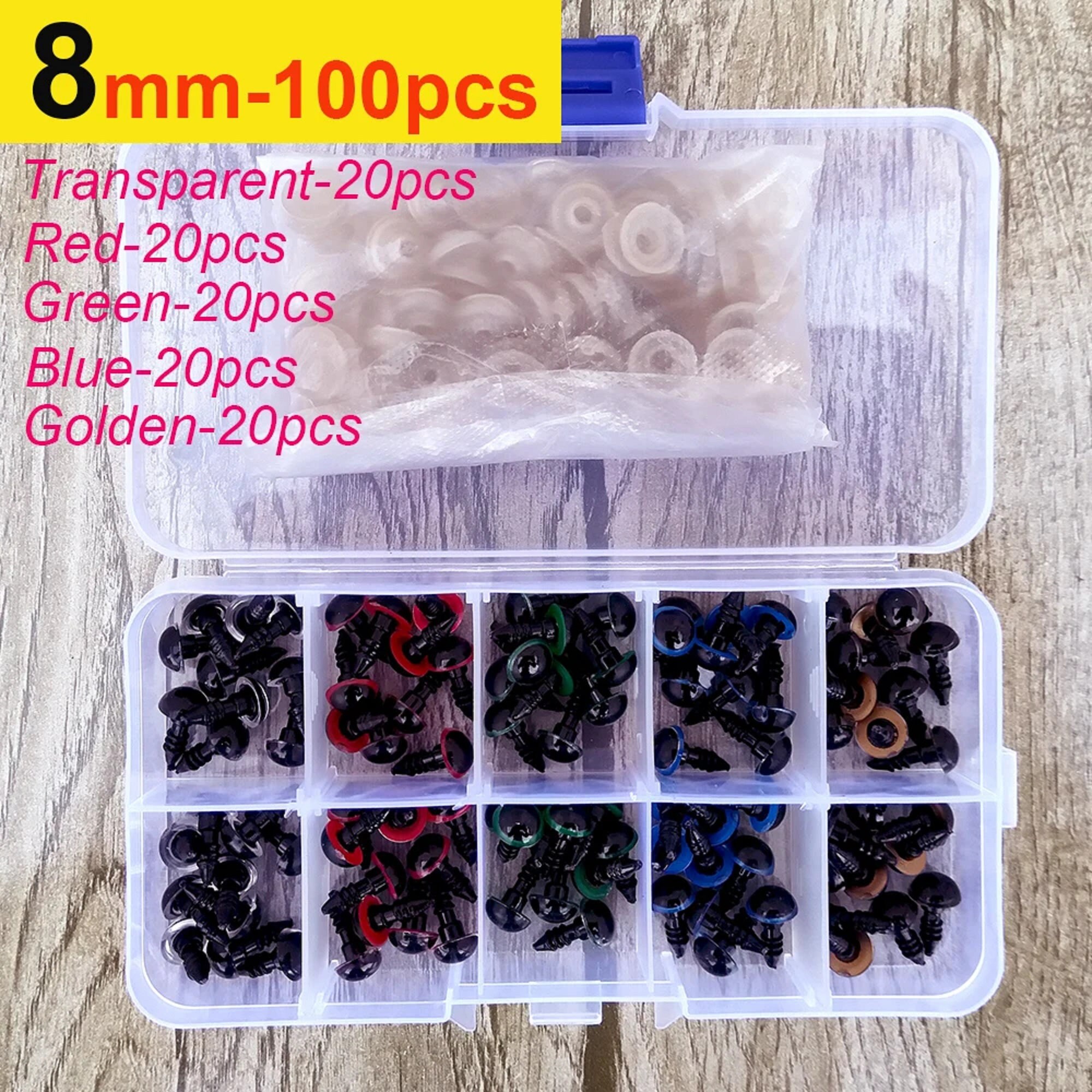 128 Occhi Sicurezza Glitterati 3D Per Amigurumi – 12mm, 8 Colori Con Rondelle, Kit Per Occhi Da Bambole E Pupazzi Fai Da Te - 4