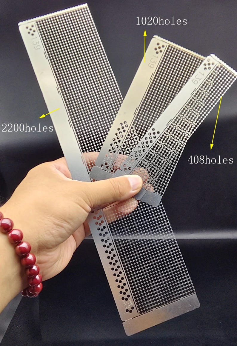 Diamond Painting Ruler, 408/1020/2200 Holes, Stainless Steel, 5D Round ...