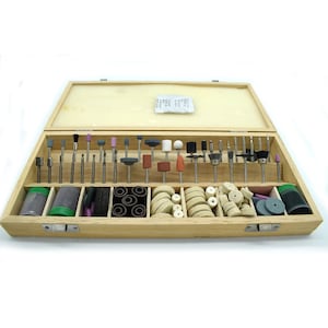 228 Pcs Dremel Rotary Tool, Shank Sanding Polish, Accessory Bit Set, with Wooden Box, Jewelry Precision Engraving Tools, Jewelry Making Kits