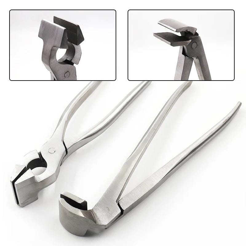 Leathercraft Cobbler Pliers – Beak Shape Clamp With Hammer Head, Hand-Operated Shoemaking & Leather DIY Tool, 45# Steel