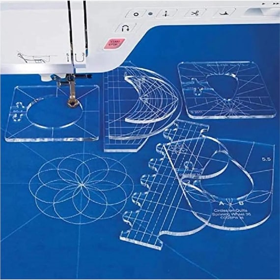6pcs Quilting Ruler Template Set, Transparent Acrylic, Various Styles, Patchwork Sewing Stencils, DIY Apparel, Quilter's Kit, Fabric Cutting
