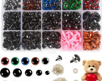 Safety Eyes 560Pcs 6-12 mm Plastic Safety Eyes Craft Eyes with Washers for Amigurumi Stuffed Animal Crochet Projects