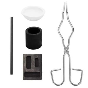 5 Pcs Graphite Crucible Set, Gold Ingot Mold Kit, Jewelry Design Repair Tool, High Purity Graphite Crucible, Jewelry Making Melting Ingot