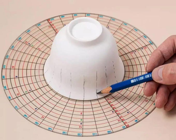 Billet Dividing Ruler, Plastic, Circular Divider Drawing Measurement Trimming Tools, Clay Craft Kit, DIY Pottery Wheel Sculpting Accessories