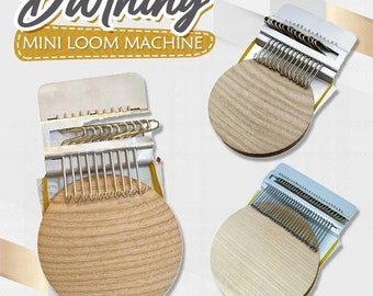 Small Loom, Speedweve Type, 10Pcs, Multiple Sizes, Wood+Steel Disc, Weaving Tool, Metal Mending, DIY Jeans Clothes Knitting, Darning Machine