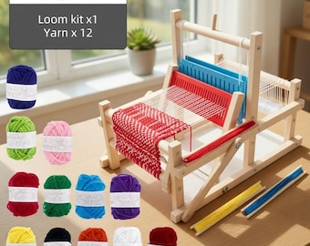 Multicraft – Métier à Tisser En Bois – 19,5 X 21 Cm – Kit Complet Avec Aiguille, Peigne, Fils Et Ficelle – DIY