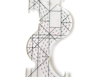 Quilting Template Ruler, Plastic, Multi-Purpose Patchwork Clothing Fashion Garment Sewing Accessories,Crafting Caliper