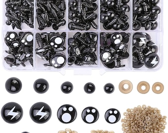 Safety Eyes 362 PcsPlastic Safety Eyes Craft Eyes with Washers for Amigurumi Stuffed Animal Crochet Projects