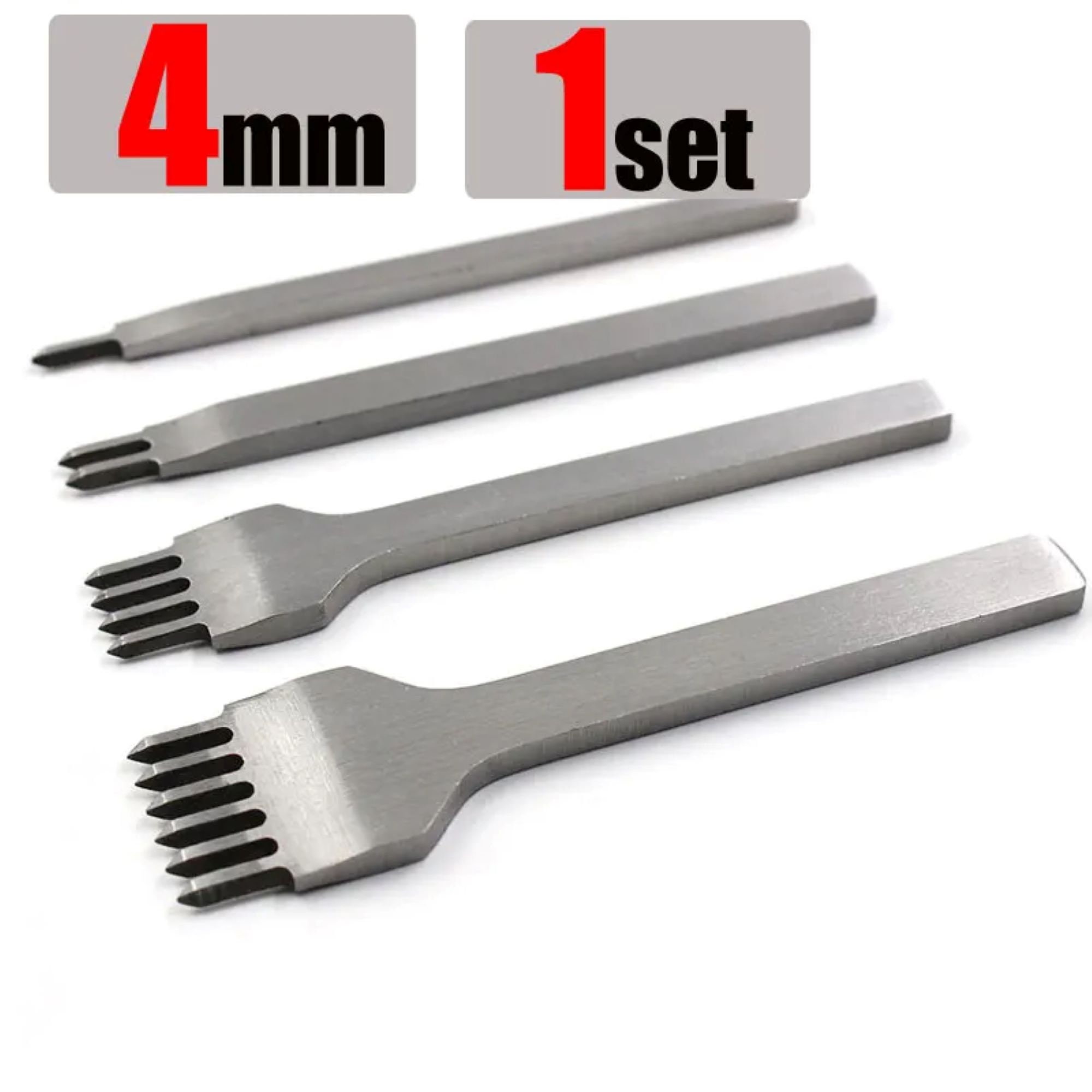 Precision Spacing Punch Tool Set – 3-Piece Leather Hole Puncher With 4mm-6mm Spacing, Steel Belt Punch For Professional Leather Crafting Artists