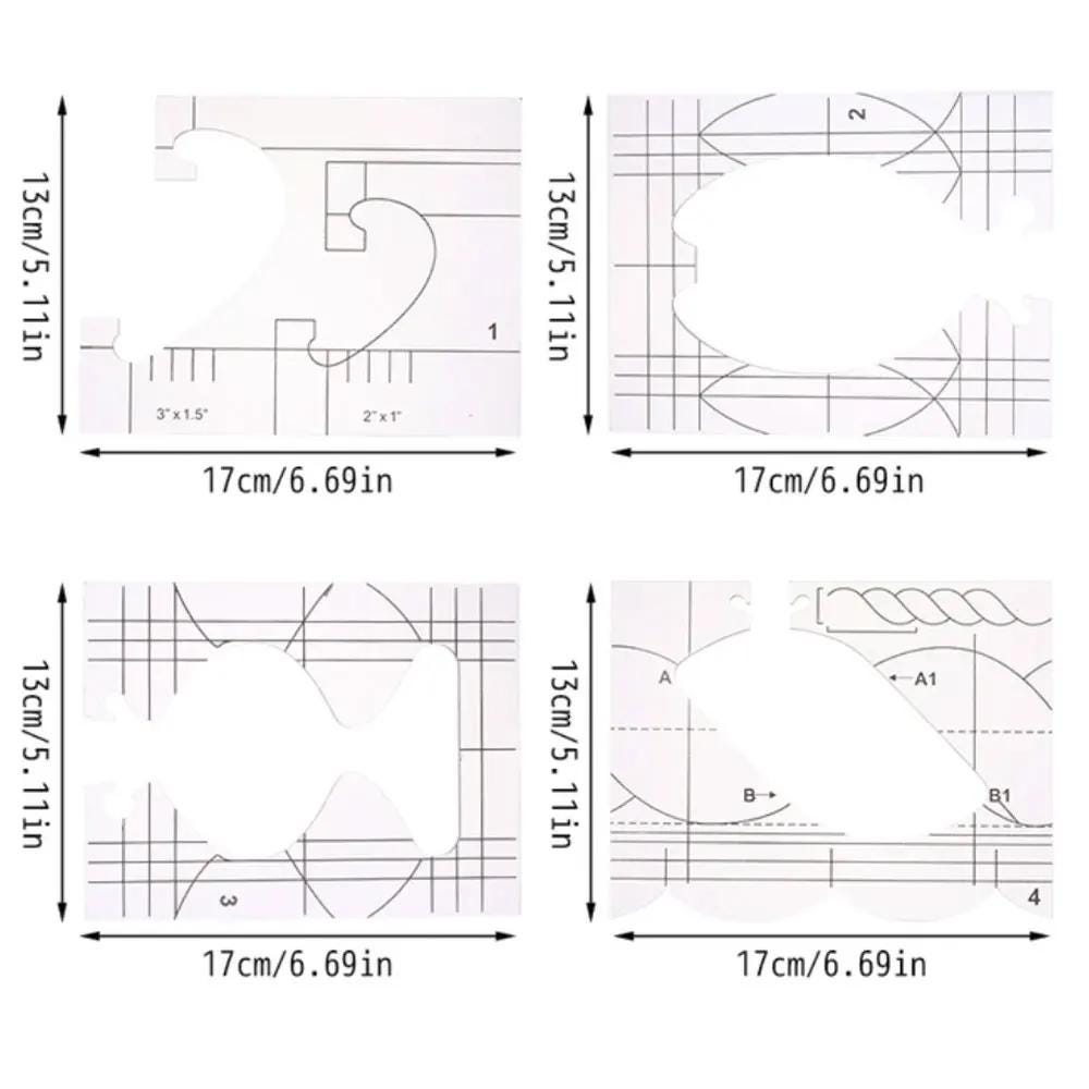6pcs Quilting Ruler Template Set, Transparent Acrylic, Various Styles ...