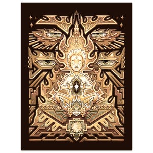 Inner Light - Sacred Fire (dark) — Museum-Quality Matte Print - Psychedelic Spiritual Art print Plantmedicine Shamanic