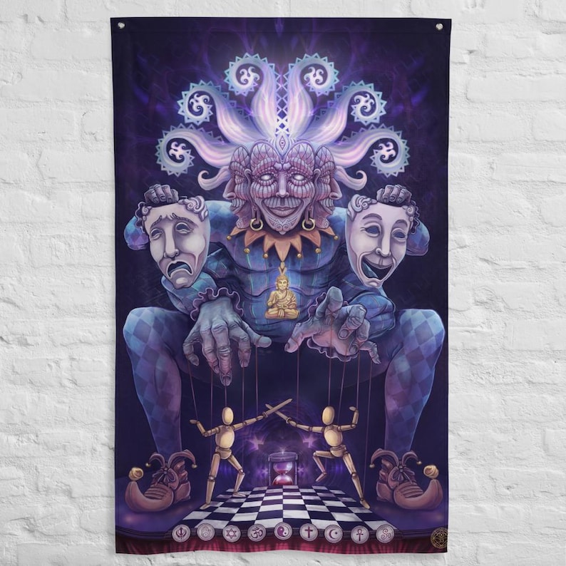 Cosmic Jester Flag - Trippy Psychedelic Goa Flag - Etsy