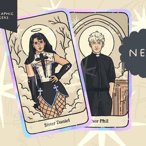 Sister Daniel & Father Phil - Holographische Sticker