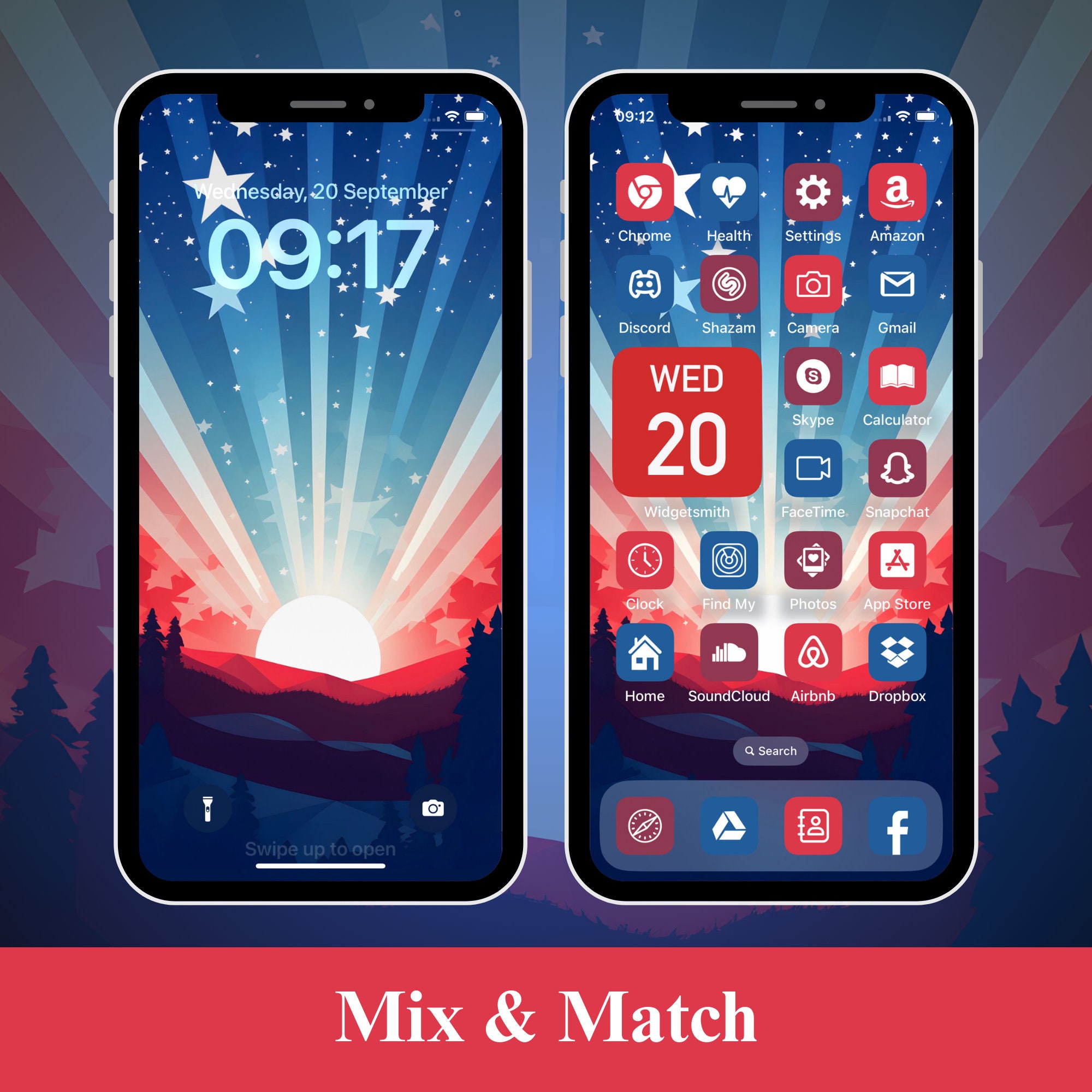 Mobile Icon Ios Background Phone Icons Wallpaper Set USA Theme Phone App Icons Pack Matching Phone ...