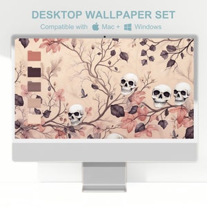 Pastel Halloween Desktop Background Matching Folder Desktop Icons Aesthetic Laptop Wallpaper Digital Background Halloween Desktop Wallpaper