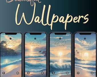 Sea Beach Landscape iPhone Wallpaper: Serene Ocean View (Digital Download)