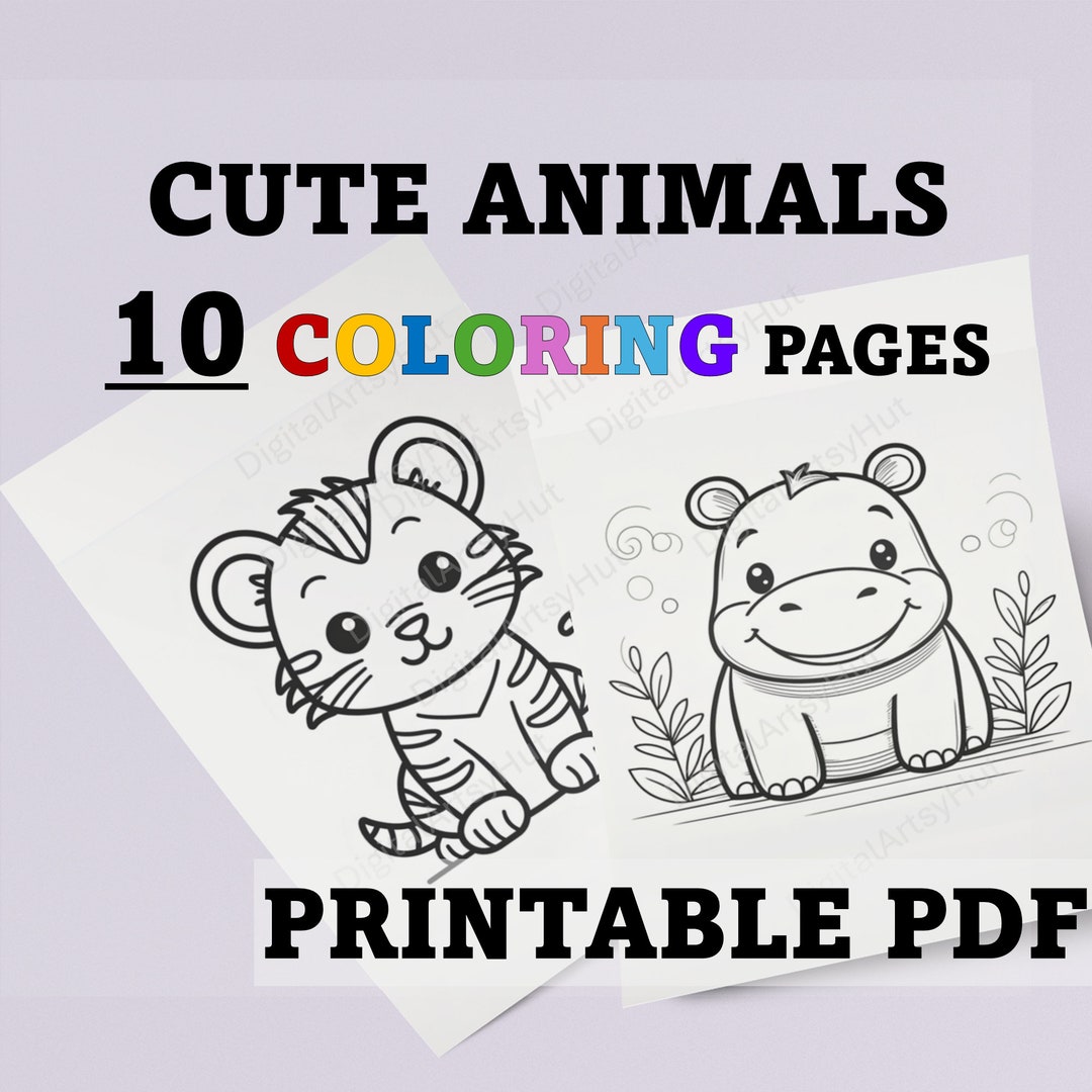 Cute Animals Coloring Pages: Printable Coloring Sheets for Kids - Cute ...
