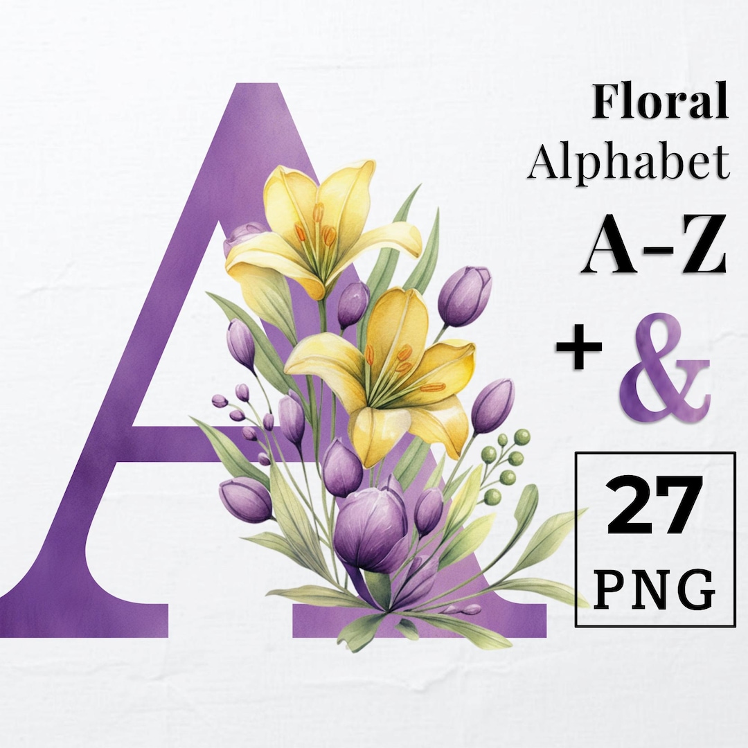 Letter R Lily Watercolor Floral Letter Alphabet: Lilies Decorative Letters PNG ...