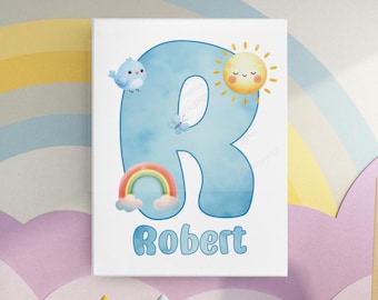 Personalized Baby Boy Name Initial Nursery Decor (Digital Download)