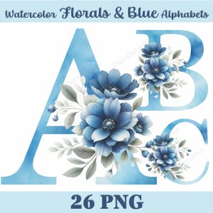 Bundle de cliparts aquarelle alphabet lettres florales lettres sublimation. Alphabet floral PNG. Monogramme de mariage. Conception par sublimation.