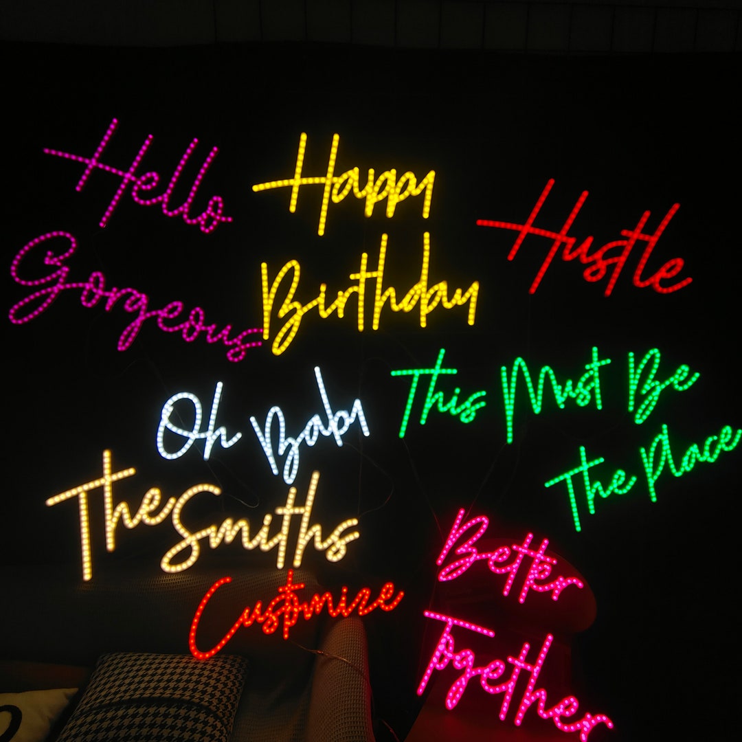 Custom LED Neon Sign,last Name Neon Light,family Name Sign,led Neon ...