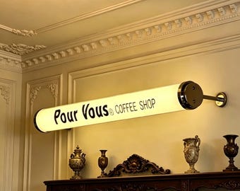 Wall Install LED Acrylic Light Box, Custom Logo Metal Bracket Sign for Store Front & Personal Studio