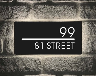 Personalised Modern House Sign,Acrylic Modern House Numbers Sign,House Address Plaque,Illuminated Hotel Room Number Signs,LED Sign,Door Sign