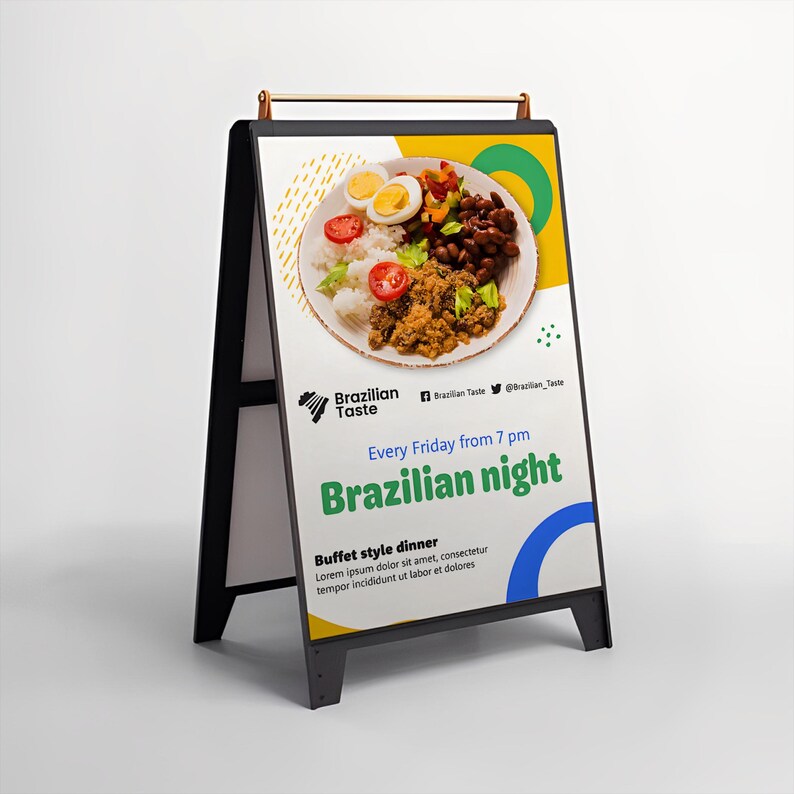 Portable Display Stand Collapsible Advertising Board Doublesided ...
