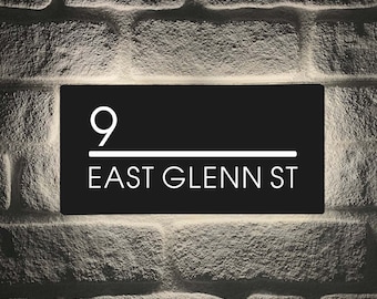 Custom Address Plaque,House Number LED Sign,Metal Address Sign,Illuminated Number Lightbox,Led Light Up Sign,Street Name Signage